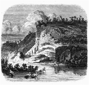 Paisaje de Cuba. Todos los grabados han sido tomados de la edición francesa original, (Voyage dans L’Amérique Centrale. L’ile de Cuba et le Yucatán. Gide et J. Baudry, Libraires-Editeurs. Paris: 1857), que puede descargarse en Internet Archive en el idioma original.