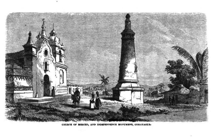 Iglesia de la Merced y monumento a la independencia. Comayagua, Honduras