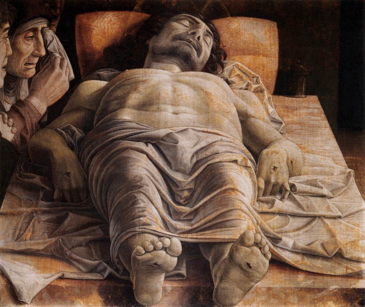 Andrea Mantegna, Lamentación sobre Cristo muerto. Óleo sobre tela. En torno  a 1480-1490 - Departamento de Educación Departamento de Educación
