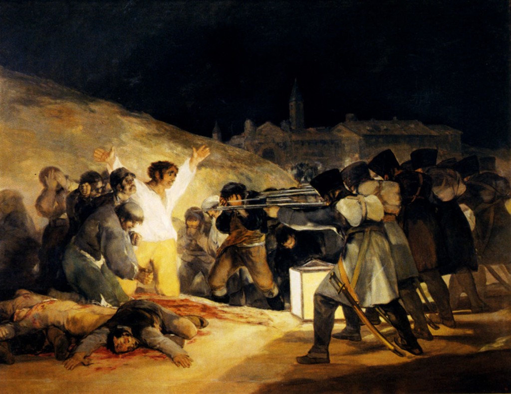 Francisco de Goya, Los fusilamientos del 3 de mayo. Óleo sobre tela