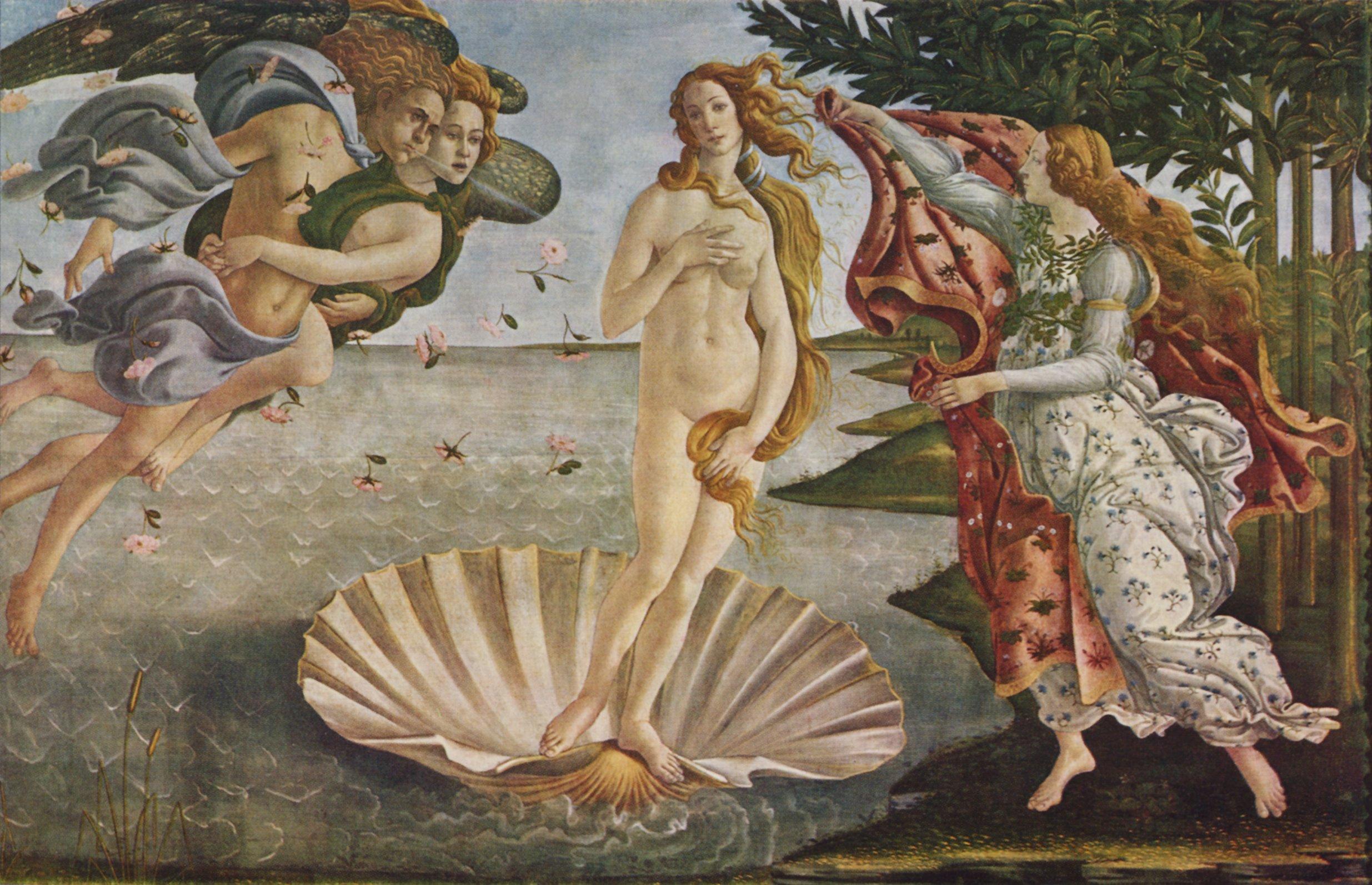 Sandro Botticelli, "El nacimiento de Venus". Temple sobre lienzo, 1482-1484  - Departamento de Educación Departamento de Educación