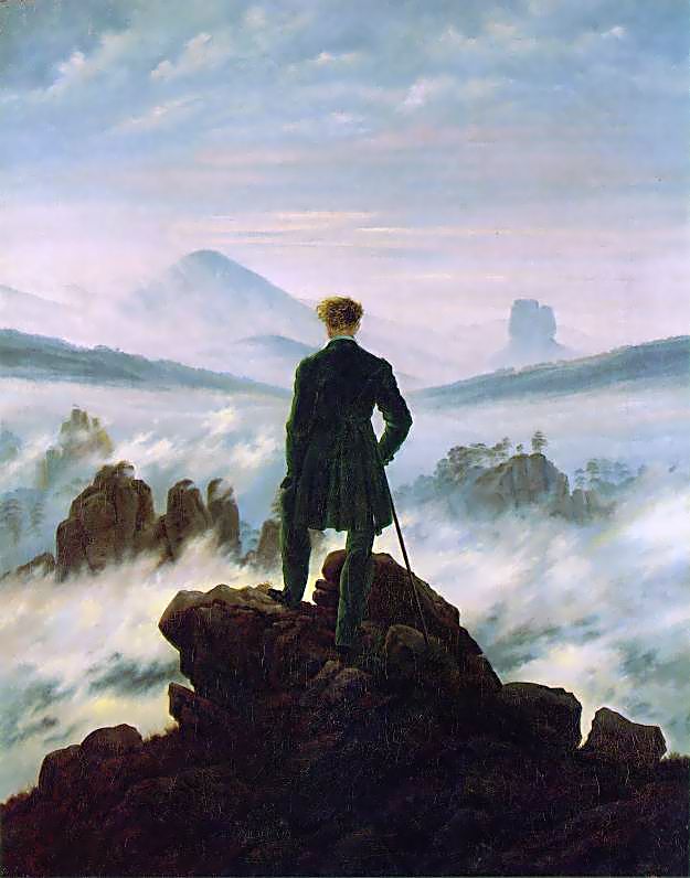 Caspar_David_Friedrich. l caminante sobre el mar de nubes 1817-1818.