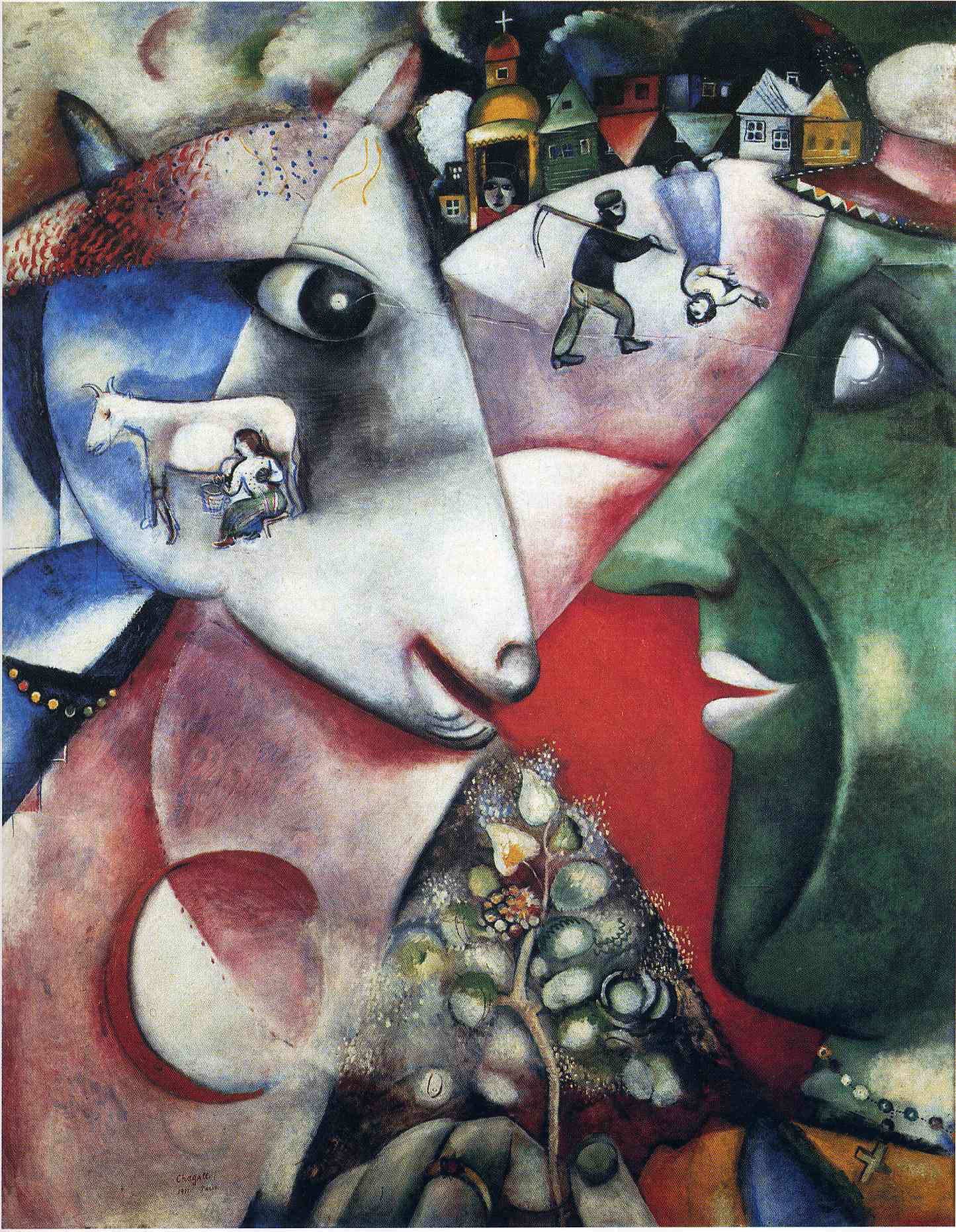 Chagall, Yo y el pueblo-1911